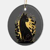 Sitting Cat Keramisch Ornament (Links)