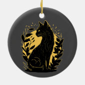 Sitting Cat Keramisch Ornament (Achterkant)