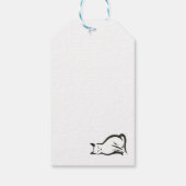 Sitting Cat – Minimalistische inkt op silhouet Cadeaulabel (Achterkant)
