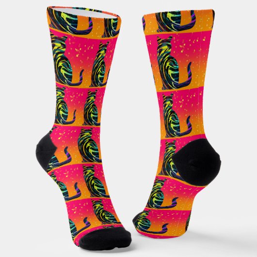 Sitting Cat Novelty Socks Sokken (Gebogen)
