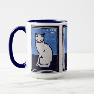 Sitting Cat on Blue beroemd gemaakt door Julie de Mok