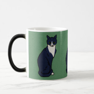 Sitting Cat on Green beroemd gemaakt door Julie de Magische Mok