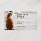 Sitting Cat op straat Visitekaartje (Achterkant)