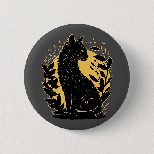 Sitting Cat Ronde Button 5,7 Cm (Voorkant)