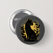 Sitting Cat Ronde Button 5,7 Cm (Voorkant /achterkant)