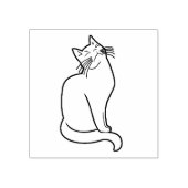 Sitting Cat Silhouette Art Stempel (Afrduk)