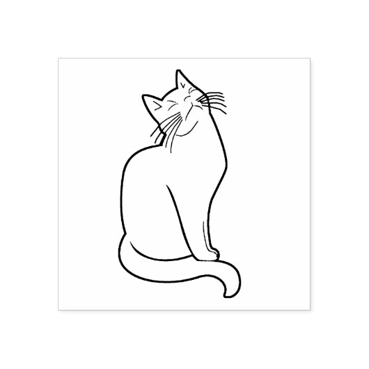 Sitting Cat Silhouette Art Stempel (Afrduk)