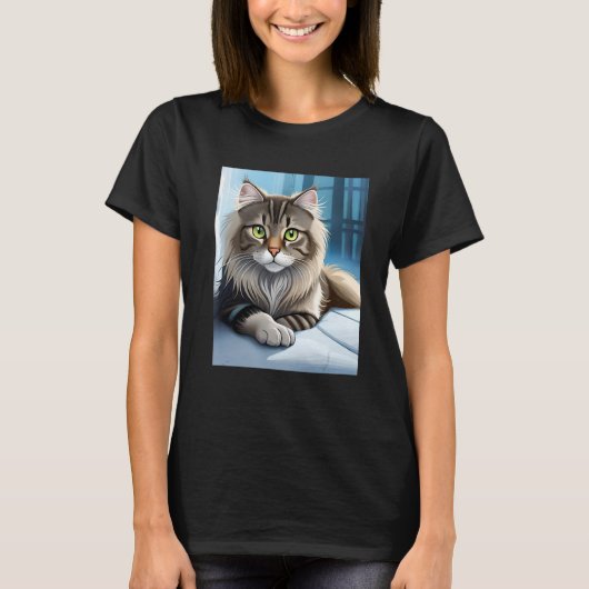 Sitting Cat T-shirt (Voorkant)