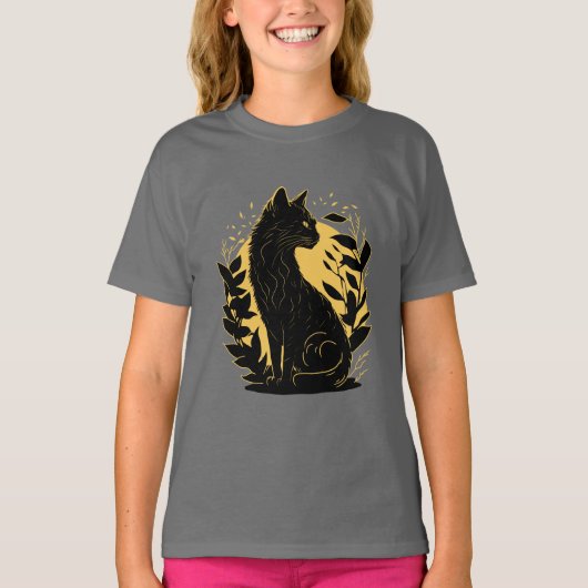 Sitting Cat T-shirt (Voorkant)