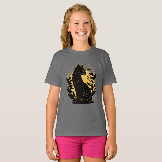 Sitting Cat T-shirt (Voorkant volledig)