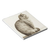 Sitting cat vintage sepia pencil drawing notitieblok (Schuin)