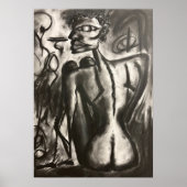 sitting charcoal artwork poster (Voorkant)