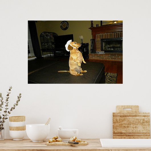 Sitting  Dachshund Framed Poster (Keuken)