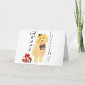 Sitting Dog Christmas Kaart (Voorkant)