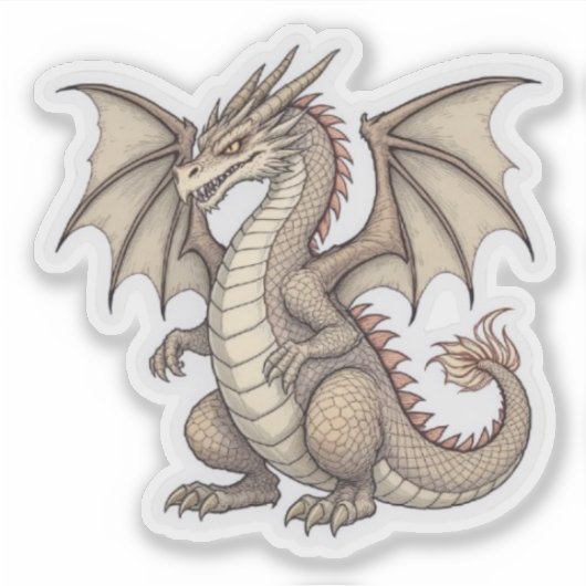 Sitting Dragon Sticker (Voorkant)