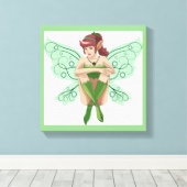 SITTING FAIRY CANVAS AFDRUK (Insitu (Houten vloer))