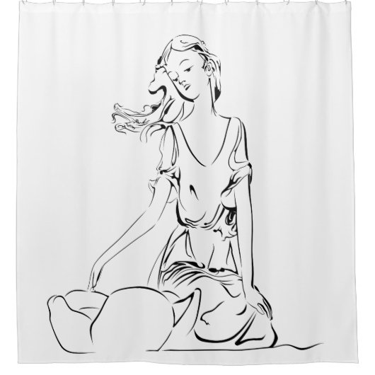 Sitting Fairy Douchegordijn (Voorkant)