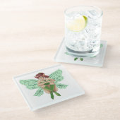 SITTING FAIRY GLAZEN ONDERZETTER (Schuin)