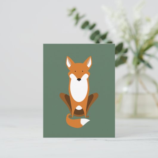 Sitting Fox Briefkaart (Staand voorkant)