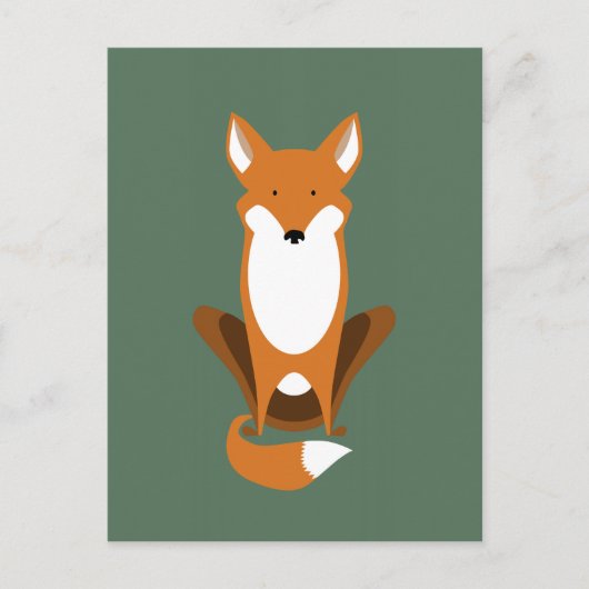 Sitting Fox Briefkaart (Voorkant)