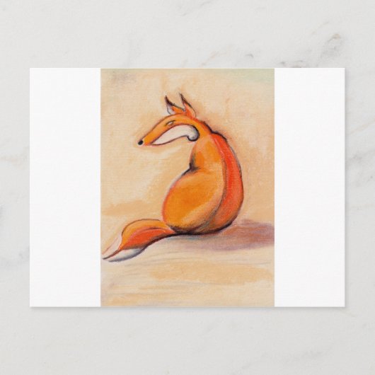 Sitting Fox Briefkaart (Voorkant)