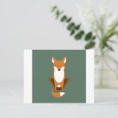 Sitting Fox Briefkaart (Staand voorkant)