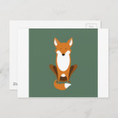 Sitting Fox Briefkaart (Voorkant / Achterkant)