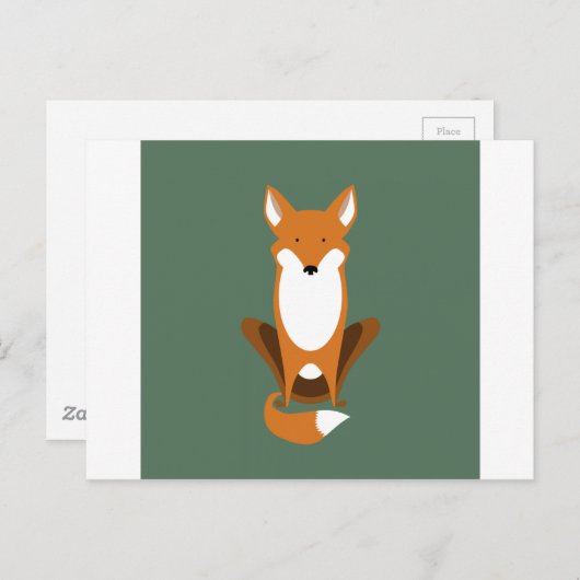Sitting Fox Briefkaart (Voorkant / Achterkant)