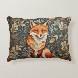Sitting Fox William Morris geïnspireerd Floral Accent Kussen