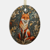  Sitting Fox William Morris geïnspireerd Floral Keramisch Ornament (Rechts)