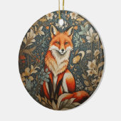  Sitting Fox William Morris geïnspireerd Floral Keramisch Ornament (Links)