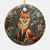 Sitting Fox William Morris geïnspireerd Floral Keramisch Ornament (Achterkant)