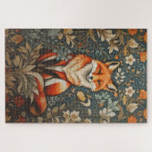 Sitting Fox William Morris geïnspireerd Floral Legpuzzel (Horizontaal)