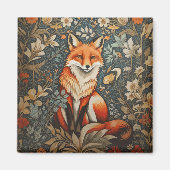  Sitting Fox William Morris geïnspireerd Floral Magneet (Voorkant)