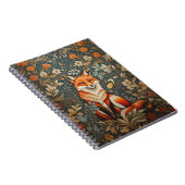  Sitting Fox William Morris geïnspireerd Floral Notitieboek (Rechterzijde)