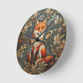  Sitting Fox William Morris geïnspireerd Floral Ronde Klok (Hoek)