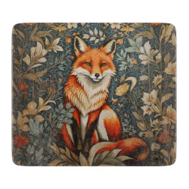 Sitting Fox William Morris geïnspireerd Floral Snijplank