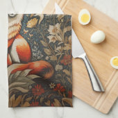 Sitting Fox William Morris geïnspireerd Floral Theedoek (Quarter Fold)