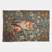 Sitting Fox William Morris geïnspireerd Floral Theedoek (Horizontaal)