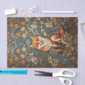  Sitting Fox William Morris geïnspireerd Floral Tissuepapier (Craft)