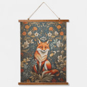 Sitting Fox William Morris geïnspireerd Hangend Wandkleed (Voorkant)