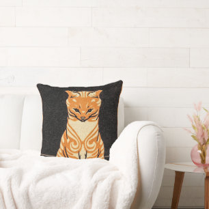 Sitting Ginger Cat beroemd gemaakt door Julie de G Kussen