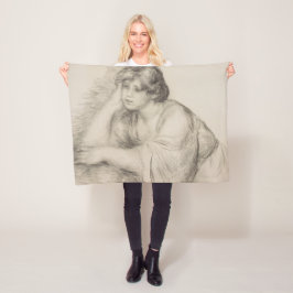 Sitting Girl (door Pierre-Auguste Renoir) Fleece Deken