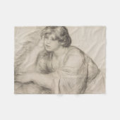 Sitting Girl (door Pierre-Auguste Renoir) Fleece Deken (Voorkant (Horizontaal))