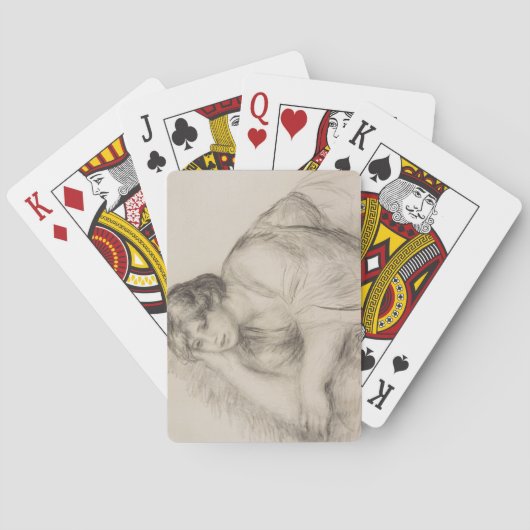 Sitting Girl (door Pierre-Auguste Renoir) Pokerkaarten (Achterkant)