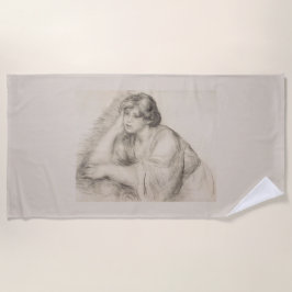 Sitting Girl (door Pierre-Auguste Renoir) Strandlaken