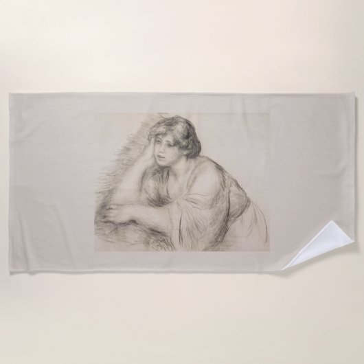 Sitting Girl (door Pierre-Auguste Renoir) Strandlaken (Voorkant)