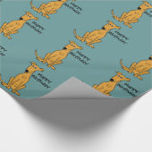 Sitting Greyhound Dog Birthday Giftwrap Cadeaupapier (Hoek)
