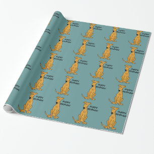 Sitting Greyhound Dog Birthday Giftwrap Cadeaupapier