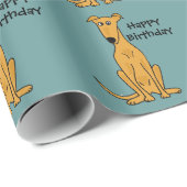 Sitting Greyhound Dog Birthday Giftwrap Cadeaupapier (Rol Hoek)